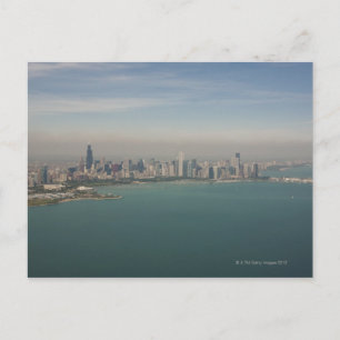 Luftbild von Chicago aus dem Michigan-See Postkarte