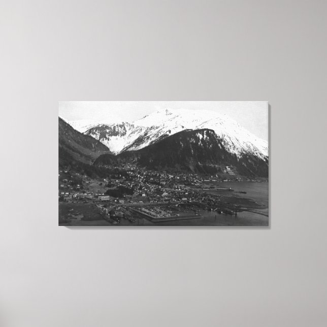 Luftbild von Juneau, Alaska-Foto Leinwanddruck (Vorderseite)