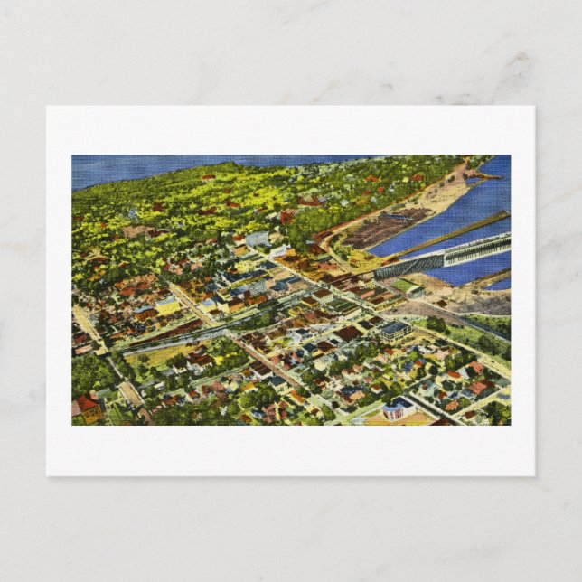 Luftbild von Marquette, Michigan Postkarte (Vorderseite)