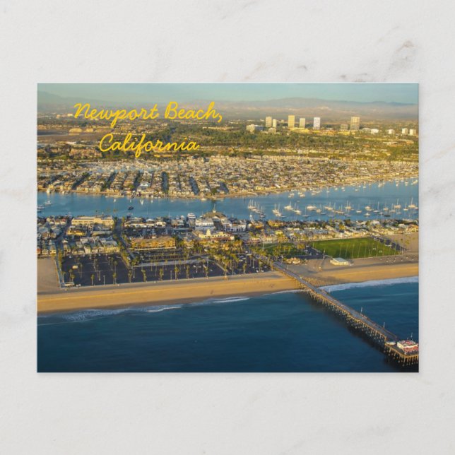 Luftbild von Newport Beach California Postkarte (Vorderseite)