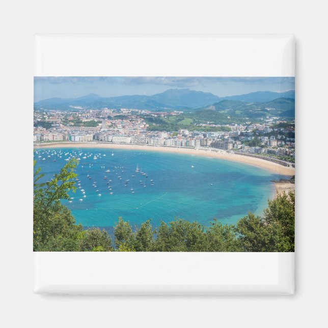 Luftbild von San Sebastian, Donostia Magnet (Vorne)