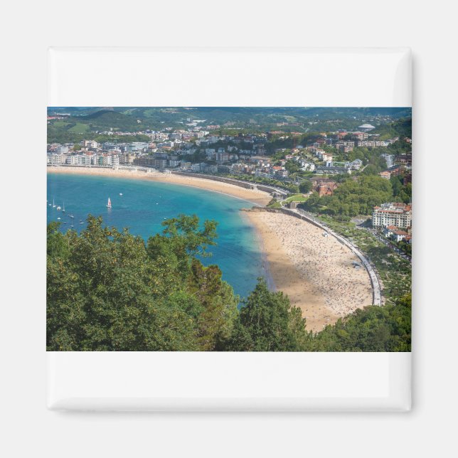 Luftbild von San Sebastian, Donostia, Spanien Magnet (Vorne)