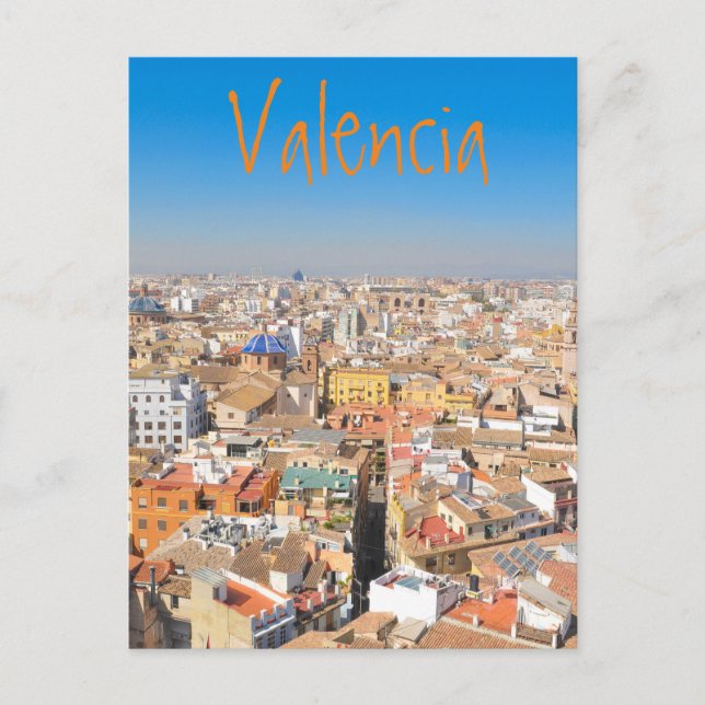Luftbild von Valencia, Spanien Postkarte (Vorderseite)