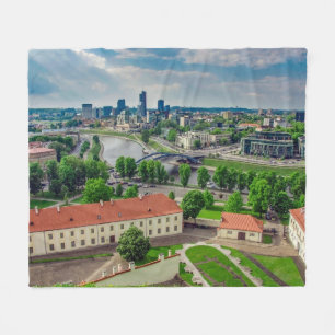 Luftbild von Vilnius, Litauen Fleecedecke