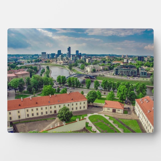 Luftbild von Vilnius, Litauen Fotoplatte (Vorderseite)