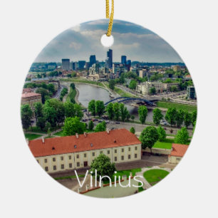 Luftbild von Vilnius, Litauen Keramik Ornament
