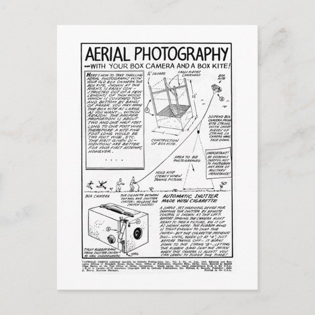 Luftbildfotografie mit Box-Kamera Postkarte (Vorderseite)