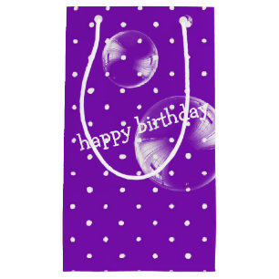 Luftblase auf lila Polka-Punkt Kleine Geschenktüte