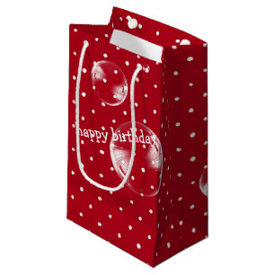 Luftblase auf rotem und weißem Polka-Punkt Kleine Geschenktüte