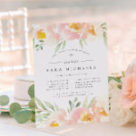 Luftbläsertaufen oder Einladung zur Feier<br><div class="desc">Elegante Aquarellblüteneinladung für die Taufe,  Taufe oder Hingabe Ihres kleinen Mädchens umrahmt Ihre Kirchenfeier und die Details des Party mit einem Rahmen von schieren pastellfarbenen Blume und Blattwerk in rot,  pfirsichfarben und federgrün. Ein winziges Kreuz vervollständigt das Design.</div>