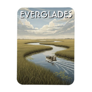 Luftboot Alligator Everglades Nationalpark Florida Magnet