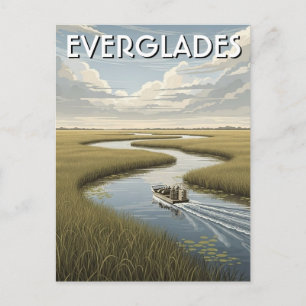 Luftboot Alligator Everglades Nationalpark Florida Postkarte