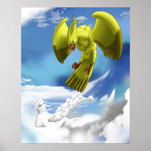 Luftelement und Vogel Poster