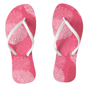Lüfterkorallenprint, Korallenfarben Flip Flops