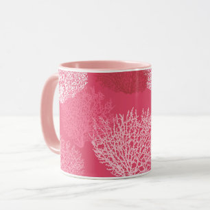 Lüfterkorallenprint, Korallenfarben Tasse
