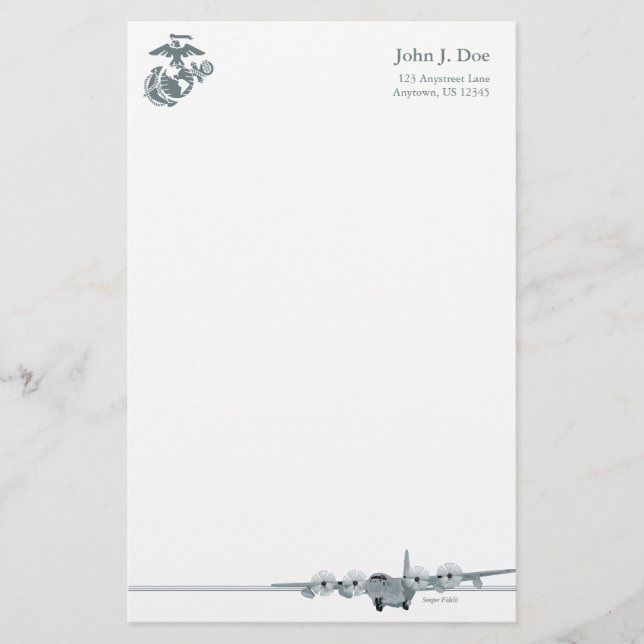 Luftfahrt-Briefpapier USMC-C-130 Briefpapier (Vorderseite)