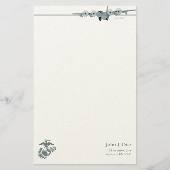Luftfahrt-Briefpapier USMC-C-130 Briefpapier (Vorderseite)