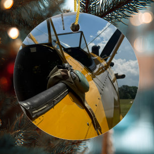 Luftfahrt Flugzeug Foto Weihnachten Personalisiert Keramik Ornament