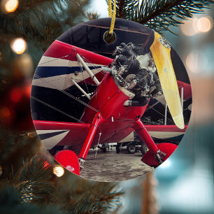 Luftfahrt Flugzeug Foto Weihnachten Personalisiert Keramik Ornament