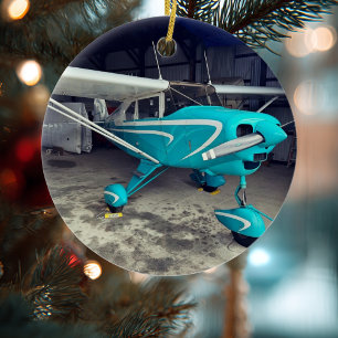 Luftfahrt Flugzeug Foto Weihnachten Personalisiert Keramik Ornament