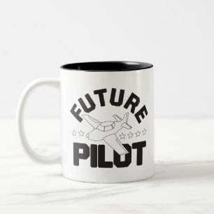Luftfahrt für Kinder, die mit dem Flugzeug hoher k Zweifarbige Tasse