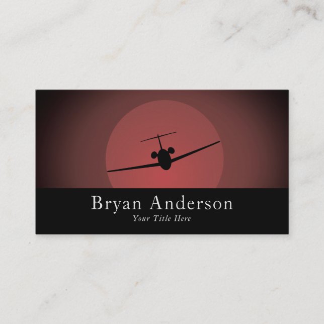 Luftfahrt - Jet Airplane Business Card Visitenkarte (Vorderseite)