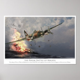 Luftfahrt-Kunst-Plakat "die Seeschlacht vor Malaya Poster