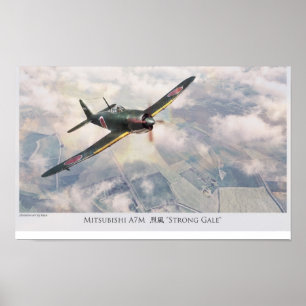 Luftfahrt-Kunst-Plakat "Mitsubishi A7M " Poster