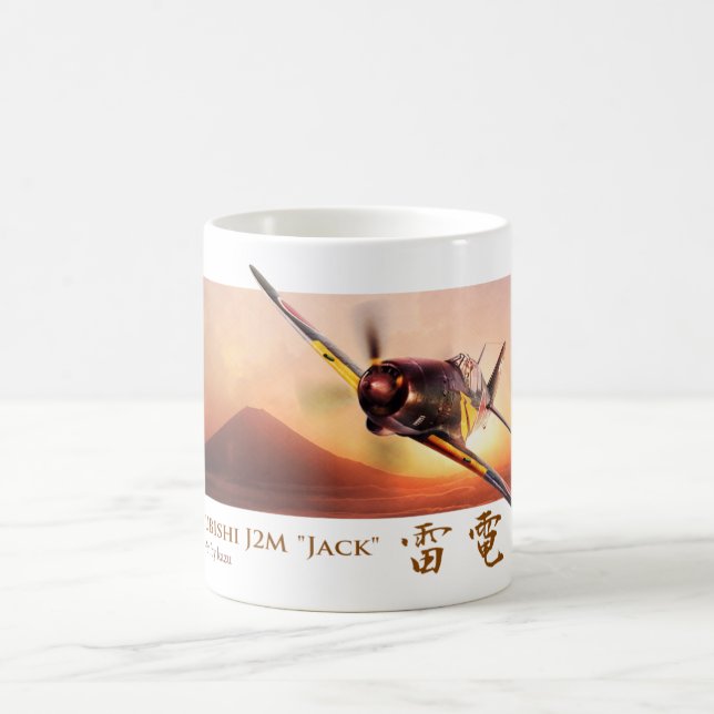 Luftfahrt-Kunst-Tasse "Mitsubishi J2M Raiden "Jack Kaffeetasse (Mittel)