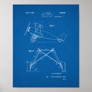 Luftfahrt-Landing-Gear-Patent - Blueprint Poster