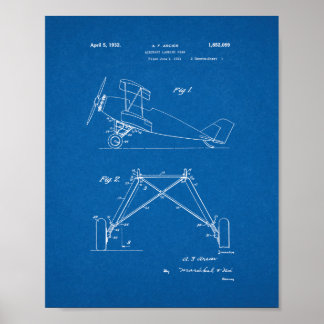 Luftfahrt-Landing-Gear-Patent - Blueprint Poster