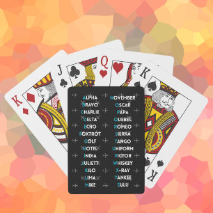 Luftfahrt NATO-Phonetisches Alphabet Flugzeug Einf Spielkarten