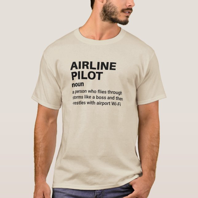 Luftfahrt-Pilot - Definition des Cockpit-Spaßes T-Shirt (Vorderseite)