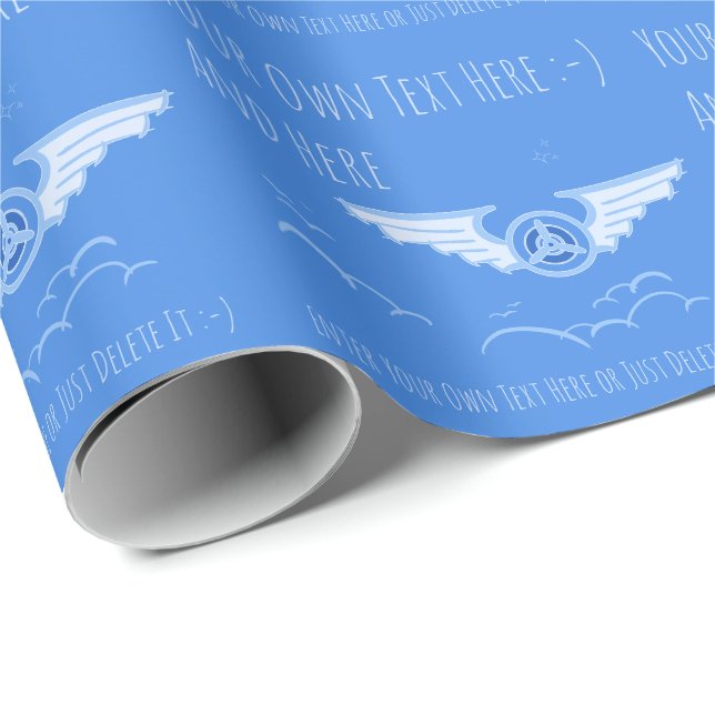 Luftfahrt. Pilot, Luftfahrzeug, Geschenkbogen für  Geschenkpapier (Rolleneckpunkt)