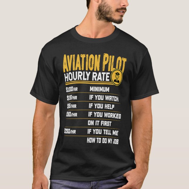 Luftfahrt-Pilot Stundenflugzeug-Flugplan T-Shirt (Vorderseite)