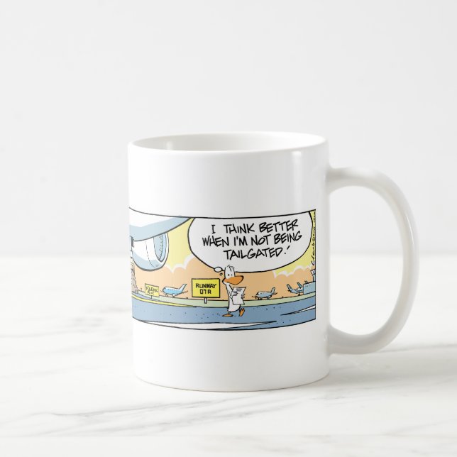 Luftfahrt-Rollbahn-Spaß-Cartoon-Tasse Kaffeetasse (Rechts)