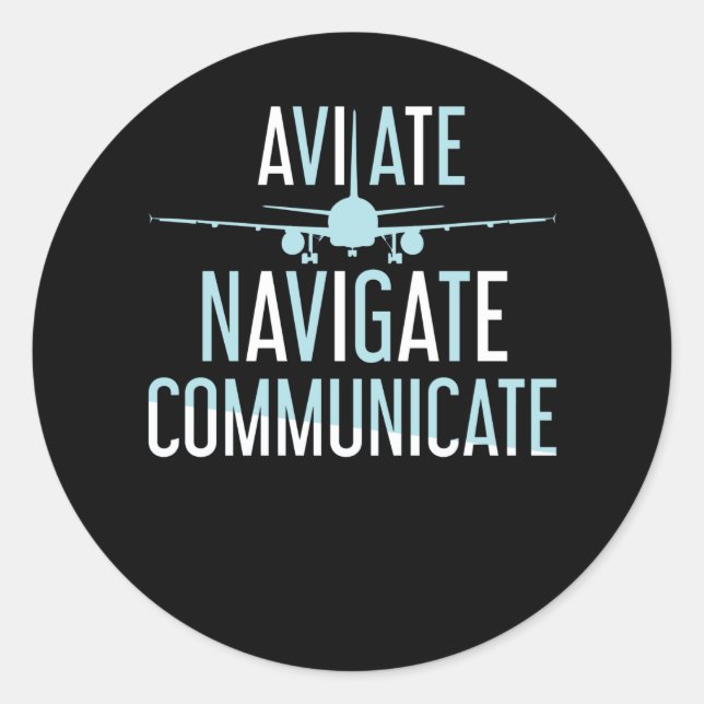 Luftfahrt Runder Aufkleber (Vorderseite)