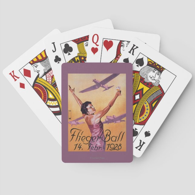 Luftfahrt-Show am Hotel Wagner Promo-Plakat Spielkarten (Rückseite)