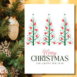 Luftfahrt Weihnachtsbaum Flugzeug Minimalistisches Feiertagskarte