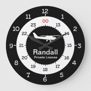 LUFTFAHRT-ZEIT - 12-stündiges FORMAT Große Wanduhr