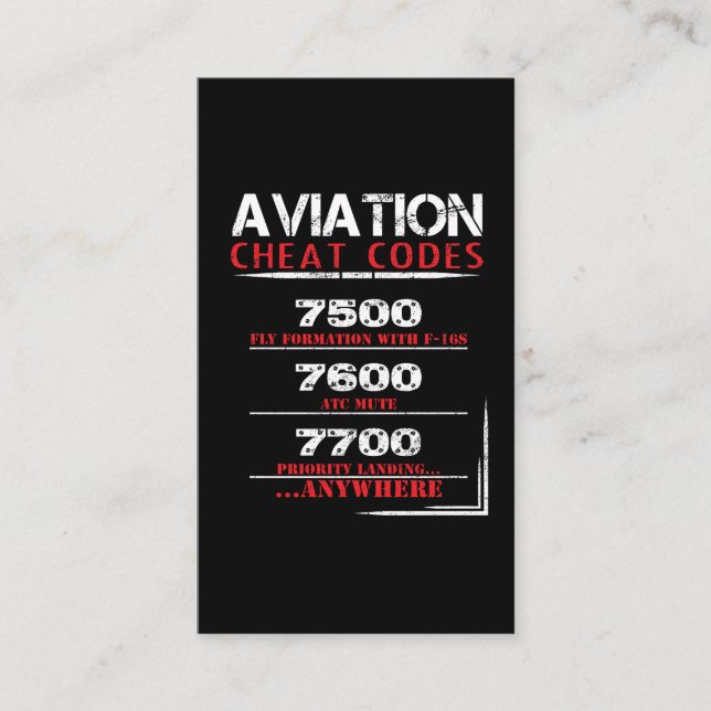 Luftfahrtbetrügercodes - lustiges T-Shirt für Visitenkarte (Vorderseite)