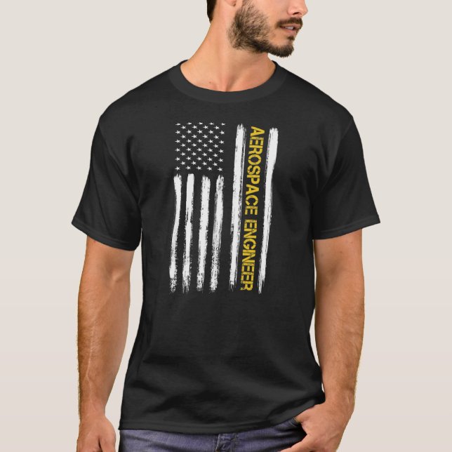 Luftfahrtingenieur American Flag Engineering T-Shirt (Vorderseite)
