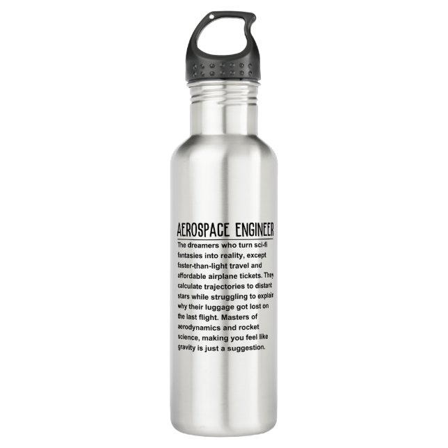 Luftfahrtingenieur Edelstahlflasche (Vorderseite)