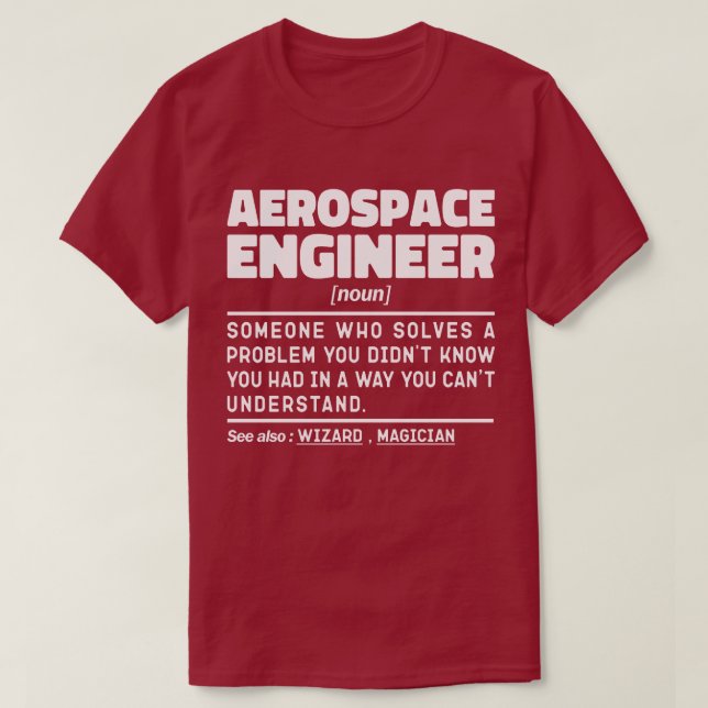 Luftfahrtingenieur Noun Definition sarkastisch T-Shirt (Design vorne)