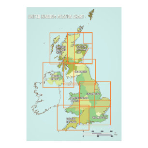 Luftfahrtkarte Vereinigtes Königreich Fotodruck