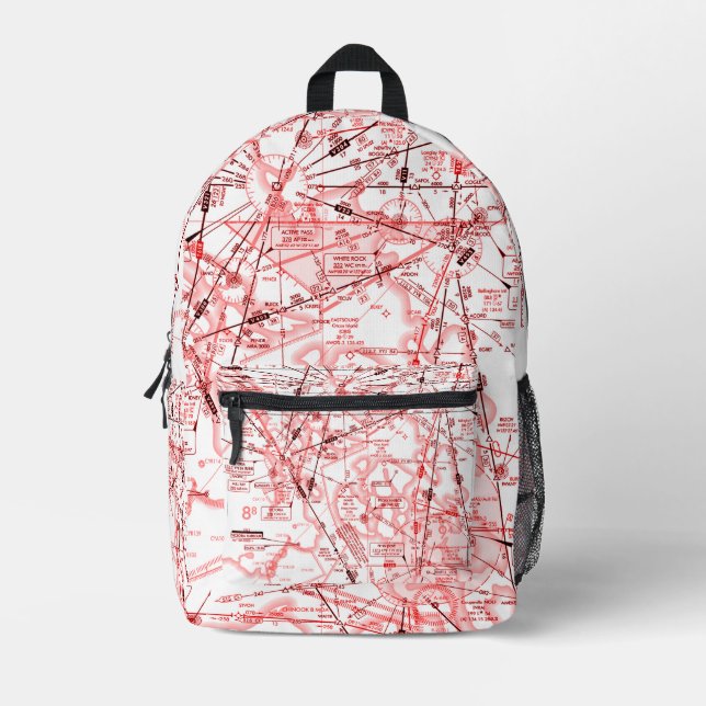 Luftfahrtskizze Bedruckter Rucksack (Vorderseite)