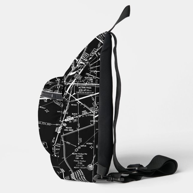 Luftfahrtskizze Crossbody Bag (Rechts)