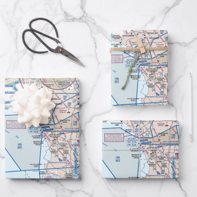 Luftfahrtskizze Geschenkpapier Set (Vorderseite)