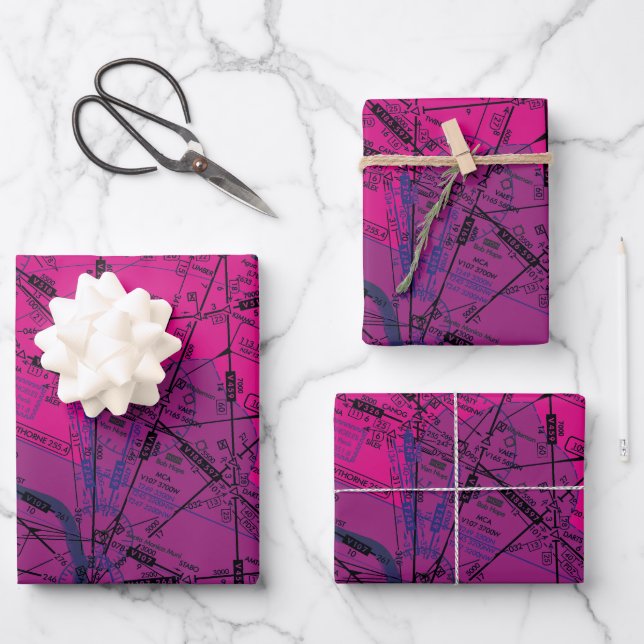 Luftfahrtskizze Geschenkpapier Set (Vorderseite)