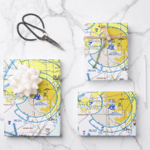 Luftfahrtskizze Geschenkpapier Set